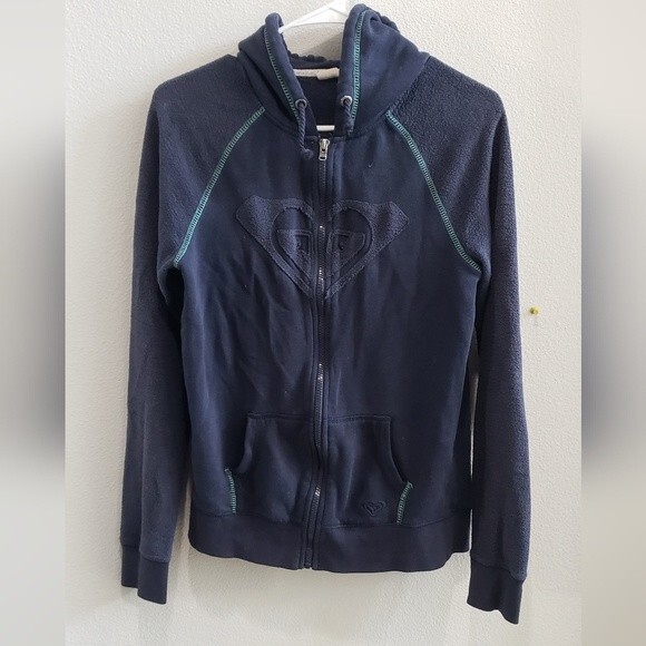 Roxy blue zip up hooded sweat shirt  size medium - Picture 1 of 3